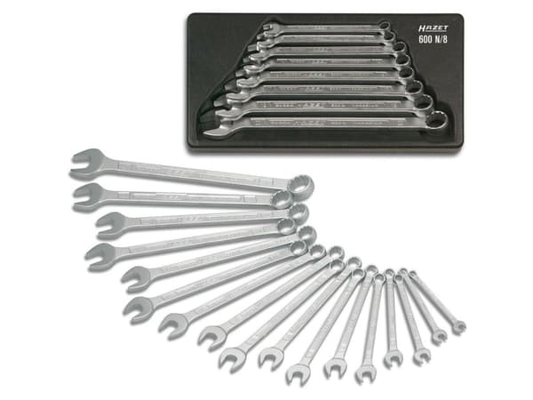 HAZET 600N/30, 5,5.5,6,7,8,9,10,11,12,13,14,15,16,17,18,19,20,21,22,23,24,25,26,27,28,29,30,32,34,35,36,38,41 mm, Kromi, Kromi, Kiiltävä, Saksa, ISO