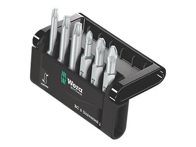 Wera Bit-Check 6 Universal 2 - Spissett for skrutrekker - 6 deler - torx, phillips, pozidriv - T15, T20, T25, PH2, PZ1, PZ2 - heksagonal - lengde: 50