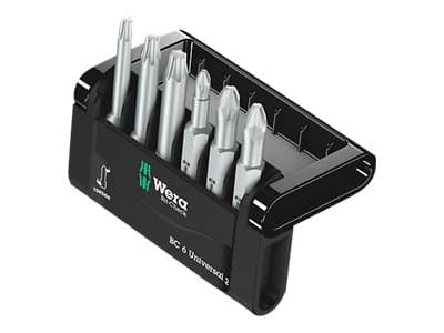 Wera Bit-Check 6 Universal 2 - Spissett for skrutrekker - 6 deler - torx, phillips, pozidriv - T15, T20, T25, PH2, PZ1, PZ2 - heksagonal - lengde: 50