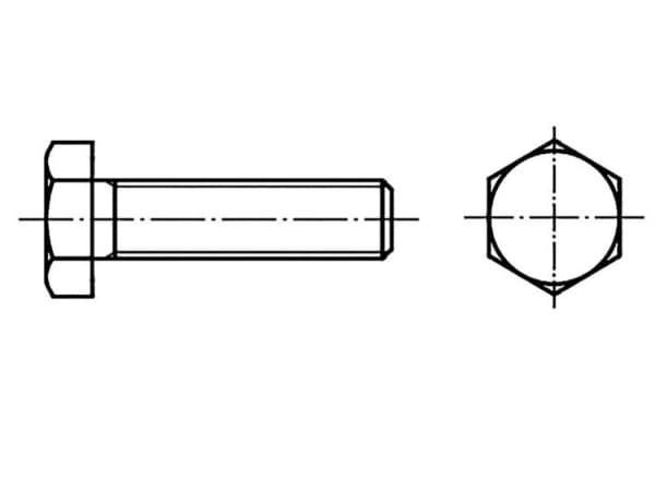 TOOLCRAFT 133740 Sekskantsskrue M12 45 mm Udvendig sekskant DIN 961 Stål Galvaniseret 100 stk