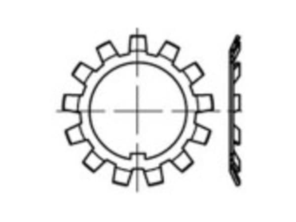 TOOLCRAFT 137809 Sikringsplade Indvendig diameter: 45 mm Udvendig diameter: 69 mm DIN 5406 Stål 25 stk