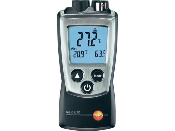 Testo 0560 0810, F,°C, -10 - 50 °C, Sort, 14 - 122 °F, 0.5 °C, AAA