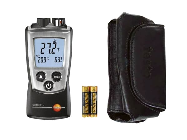 Testo 0560 0810, F,°C, -10 - 50 °C, Sort, 14 - 122 °F, 0.5 °C, AAA