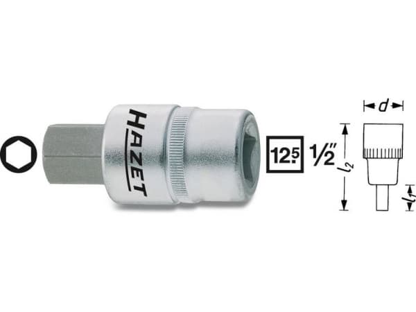 Hazet 986-9 Unbrako Hylsy 9 mm 1/2 (12,5 mm)