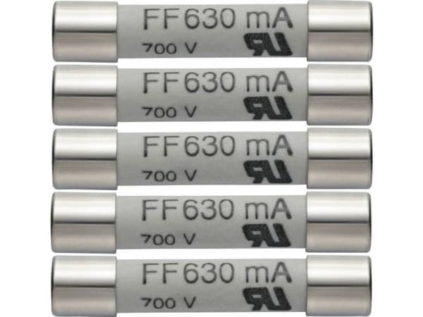 testo 0590 0007 0590 0007 Säkringssats med 5 reservsäkringar 630mA / 600V 1 st