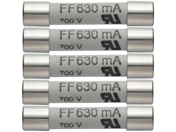 testo 0590 0007 0590 0007 Säkringssats med 5 reservsäkringar 630mA / 600V 1 st