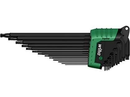 Wiha 36487, L-torx nøkkelsett, T10, T15, T20, T25, T27, T30, T40, T45, T5, T6, T7, T8, T9, Sort, Kromvanadiumstål, 470 g, 13 stykker