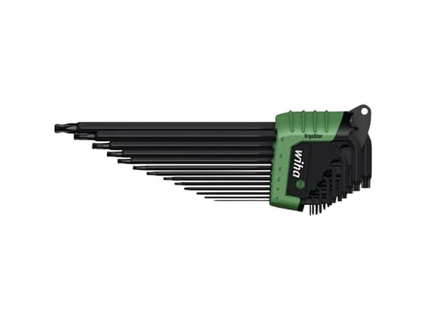 Wiha 36487, L-torx nøkkelsett, T10, T15, T20, T25, T27, T30, T40, T45, T5, T6, T7, T8, T9, Sort, Kromvanadiumstål, 470 g, 13 stykker