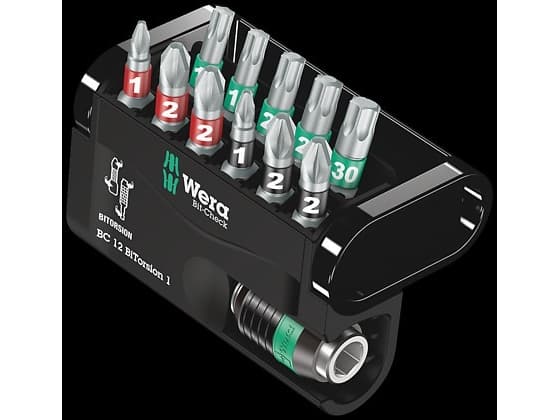 Wera Bit-Check 12 BiTorsion 1 - Skruvmejselbitsats - 12 delar - torx, phillips, pozidriv - hexagonalt - längd: 25 mm