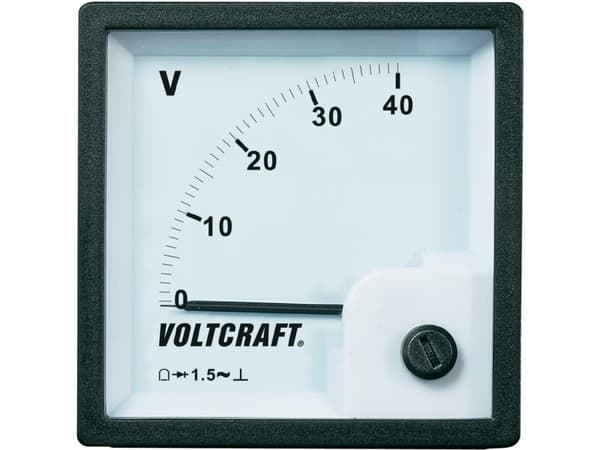 VOLTCRAFT AM-72x72/40V AM-72x72/40V Analogt indbygningsmåleinstrument AM-72x72/40V 40 V Drejespole