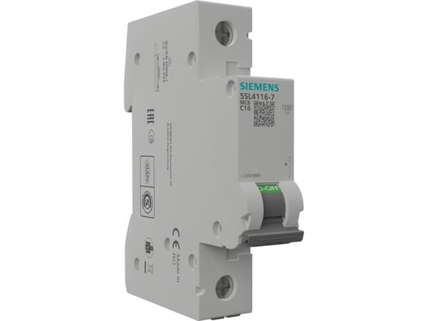 Siemens 5SL4116-7 Siemens Indus.Sector Katkaisija 1-napainen 16 A 230 V, 400 V