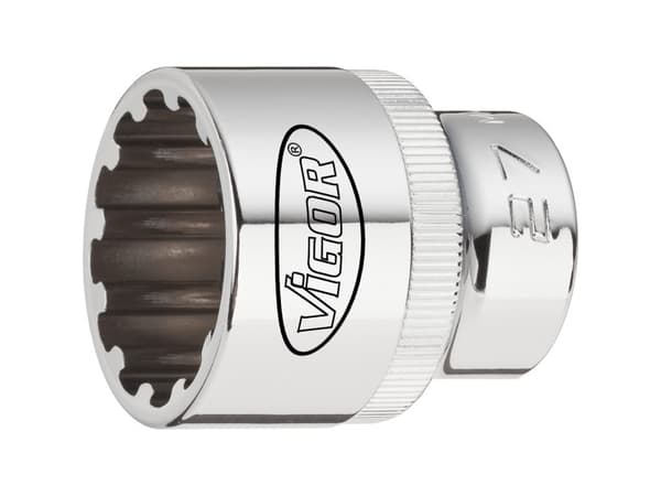 Vigor V1898, Støpselsett, 1/2", 17 hoder, 10,11,12,13,14,15,16,17,18,19,20,21,22,24,27,30,32 mm