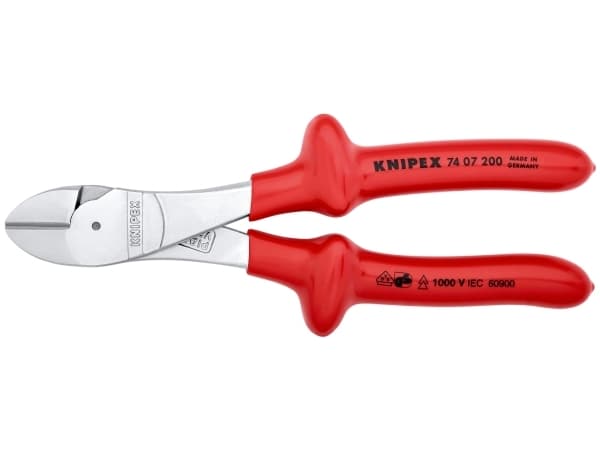 Knipex 74 07 200, Avbitartång, Kromvanadinstål, Plast, Röd, 200 mm, 328 g