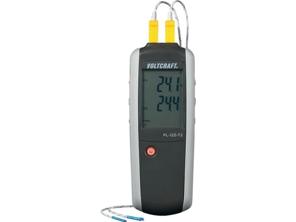 Temperatur-måleudstyr VOLTCRAFT PL-120 T2 -200 - +1372 °C Sensortype K, J Kalibreret: Fabriksstandard