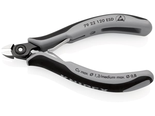 Knipex 79 22 120 ESD, Diagonal tang, 9 mm, 6,5 mm, 6,5 mm, 1,3 mm, Kromvanadiumstål