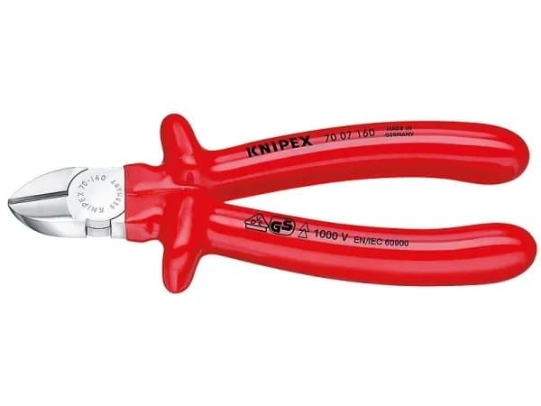 Knipex 70 07 160, Diagonal tang, Kromvanadiumstål, Plast, Rød, 160 mm, 227 g