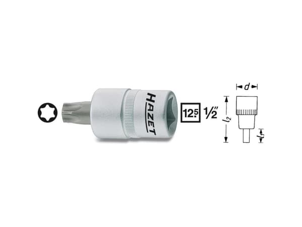 HAZET 992-T30, 1 stykker, Torx, 55 mm, 72 g, 25,4 / 2 mm (1 / 2")