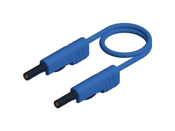 SKS Hirschmann MLB 25/1 V bl Prøveledning [Lamelstik 4 mm - Lamelstik 4 mm] 25.00 cm Blå