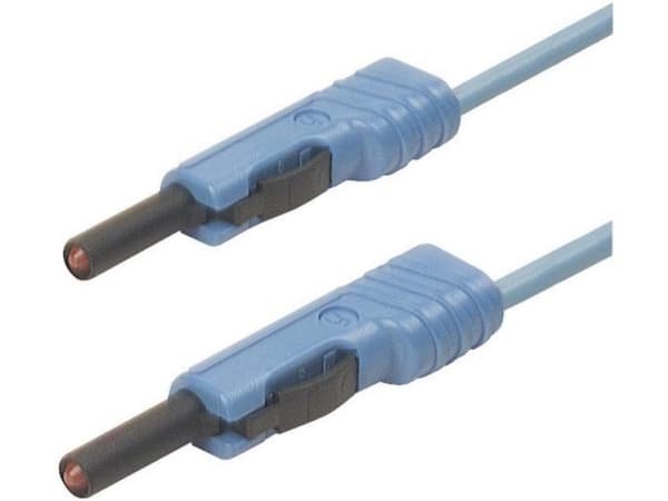 SKS Hirschmann MLB 25/1 V bl Prøveledning [Lamelstik 4 mm - Lamelstik 4 mm] 25.00 cm Blå