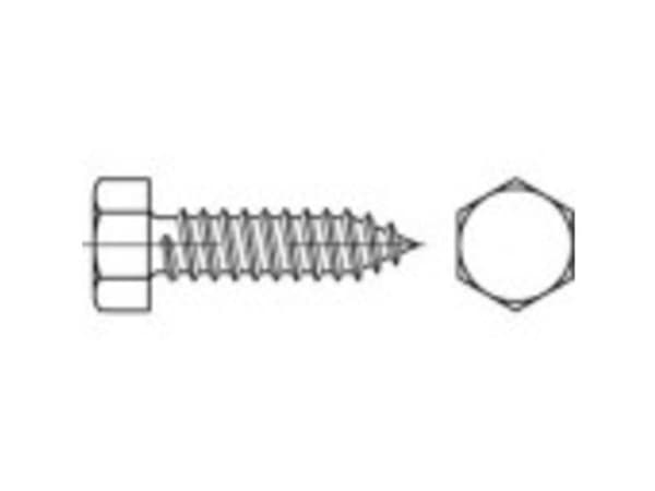 TOOLCRAFT 144589 Sekskantet kærvskrue 6.3 mm 22 mm Udvendig sekskant DIN 7976 Stål Galvaniseret 250 stk