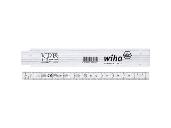 Wiha 410 2000, Fiberglass, Polyamid, Hvit, 2 m, 15 mm