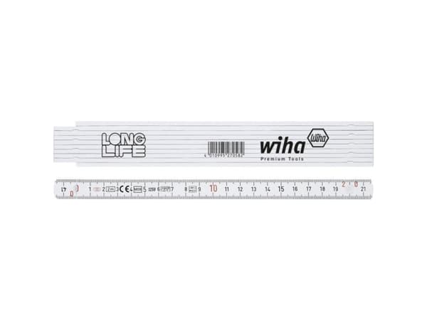 Wiha 410 2000, Fiberglass, Polyamid, Hvit, 2 m, 15 mm