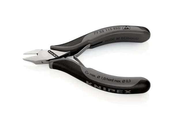 Knipex KP-7752115ESD, Diagonal tang, 1,1 cm, 1,4 cm, 7 mm, 1 mm, Beskyttelse mot elektrostatisk utladning (ESD)