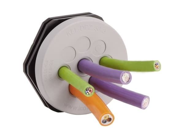 Icotek KEL-DPZ 63/13 Kabelgennemføringsplade Klemme-diameter (max.) 16.2 mm Polyamidi , Elastomeeri Grå 1 stk