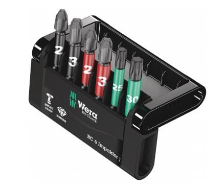 Wera Bit-Check 6 Impaktor 1 - Skrutrekkerbitssett - 6 stk - i holder