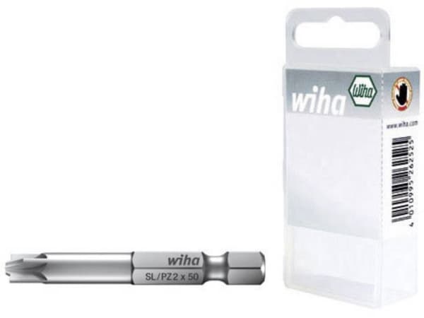 Wiha 7049XZ-942 PZ2x70 Plus/minus-bit SL/PZ 2 Krom-vanadium stål Hærdet E 6.3 2 stk