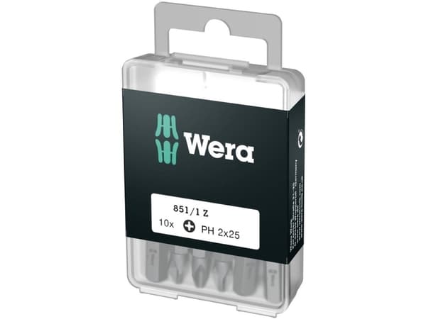 Wera 851/1 Z DIY SiS 05072400001 Krysssporbit PH 1 Verktøystål Legering, slitesterk D 6,3 10 stk.