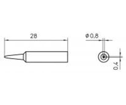 Weller T0054485999, Loddespiss, Weller, WXP65, 1 stykker, 0,8 mm, 0,4 mm