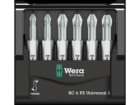 Wera 05056471001, 6 stykker, Pozidriv, PZ 1, PZ 2, PZ 3, 50 mm