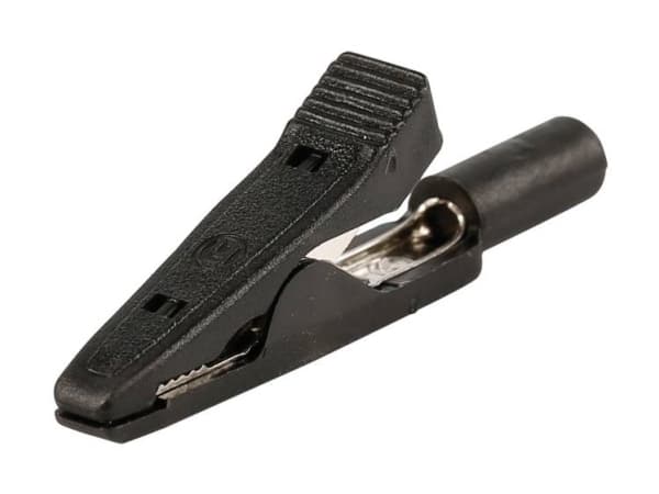 SKS Hirschmann MA 1 Crocodile Clip -liitin 2 mm CAT I Musta