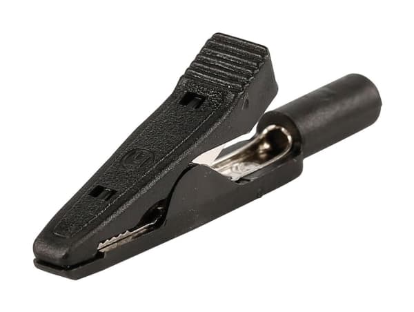 SKS Hirschmann MA 1 Crocodile Clip -liitin 2 mm CAT I Musta