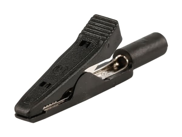 SKS Hirschmann MA 1 Crocodile Clip -liitin 2 mm CAT I Musta