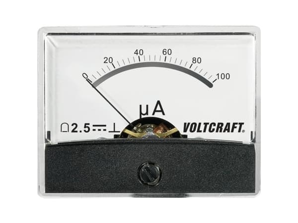 VOLTCRAFT AM-60X46/100µA/DC AM-60X46/100µA/DC Måleapparat til indbygning AM-60X46/100µA/DC 100 µA Drejespole