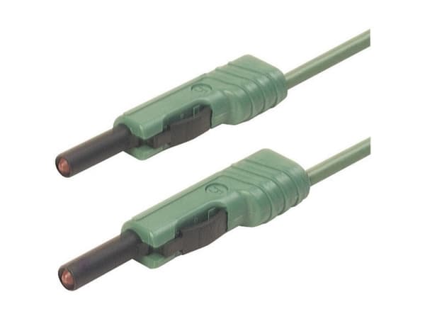 SKS Hirschmann MLB 50/1 V gn Testledning [Lamellanslutning 4 mm - Lamellanslutning 4 mm] 0,50 m Grön 1 st