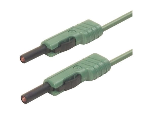 SKS Hirschmann MLB 50/1 V gn Testledning [Lamellanslutning 4 mm - Lamellanslutning 4 mm] 0,50 m Grön 1 st
