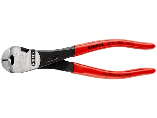 Knipex 67 01 200, Knivar, Kromvanadiumstål, Plast, Röd, 20 cm, 318 g