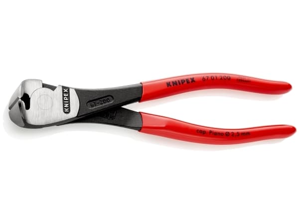 Knipex 67 01 200, Knivar, Kromvanadiumstål, Plast, Röd, 20 cm, 318 g