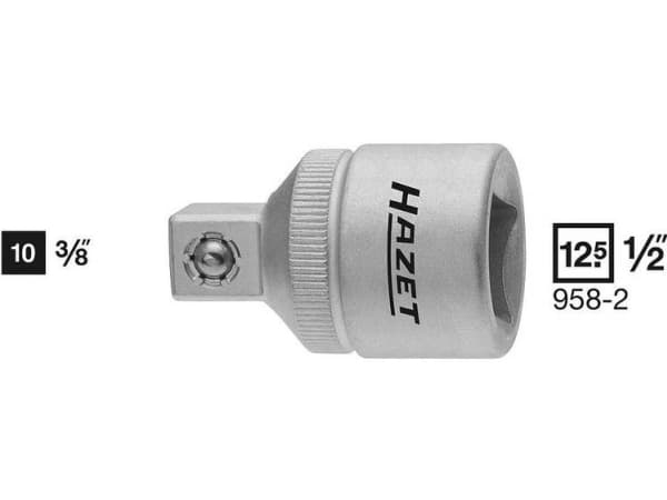 Hazet 958 958-2 hylsysovitin ruuvimeisseli 1/2 (12,5 mm) ulostulo 3/8 (10 mm) 36 mm 1 kpl 1 kpl