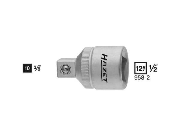 Hazet 958 958-2 hylsysovitin ruuvimeisseli 1/2 (12,5 mm) ulostulo 3/8 (10 mm) 36 mm 1 kpl 1 kpl