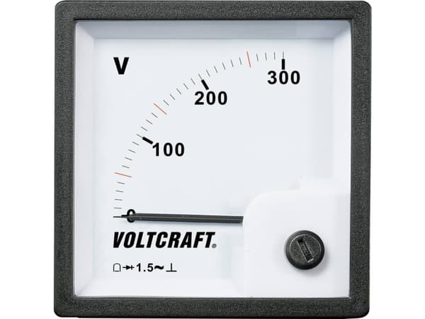 VOLTCRAFT AM-72x72/300V AM-72x72/300V Analogt installationsmåleinstrument AM-72x72/300V 300 V Drejespole AM-72x72/300V Analogt installationsmåleinstr