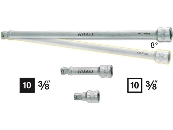 HAZET 8822-3, Pistorasia, 3/8", Metrinen/brittiläinen, 1 pää(t), 10 mm, 3/8"
