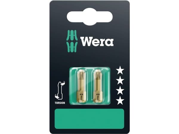 Wera 855/1 TH SB, 2 styck, Pozidriv, 1 x PZ 1x25, 1 x PZ 2x25, 1 x PZ 3x25, ISO 1173-D, 25 mm, 60 mm