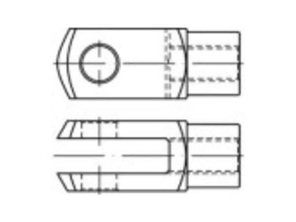 TOOLCRAFT Gaffelled 20 mm Galvaniseret stål 147219 10 stk (Ø x L) 10 mm x 20 mm