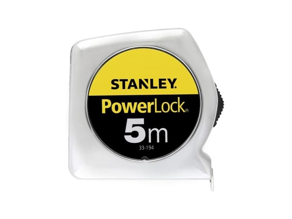 Stanley PowerLock - Målebånd - 10 m - bladbredde: 25 mm - plastikk, Mylar - chrome-plated (housing)