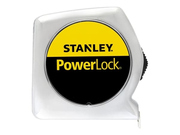 Stanley PowerLock - Målebånd - 10 m - bladbredde: 25 mm - plastikk, Mylar - chrome-plated (housing)