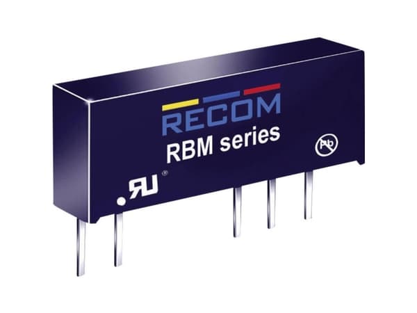 RECOM RBM-0505D DC/DC-omvandlare, PCB 5 V/DC 5 V/DC 5 V/DC, -5 V/DC 100 mA 1 W Antal utgångar: 2 x